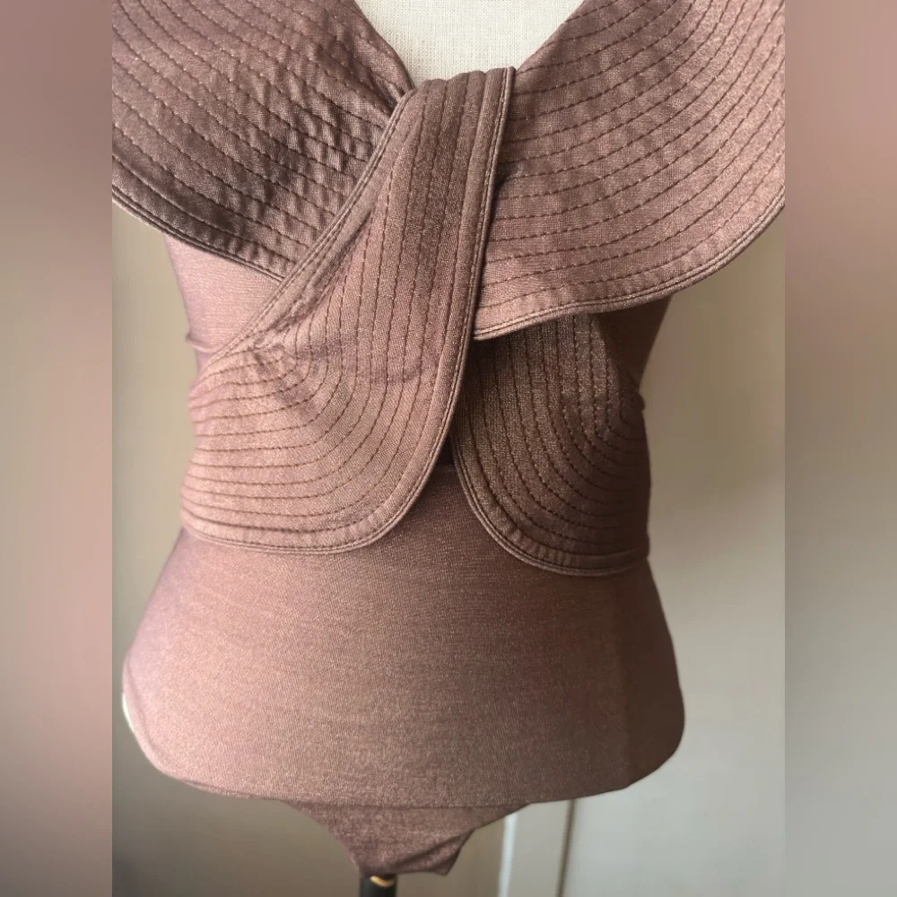 Johanna Ortiz Brown Ruffle Sleeve Swimsuit - Picture 5 of 6